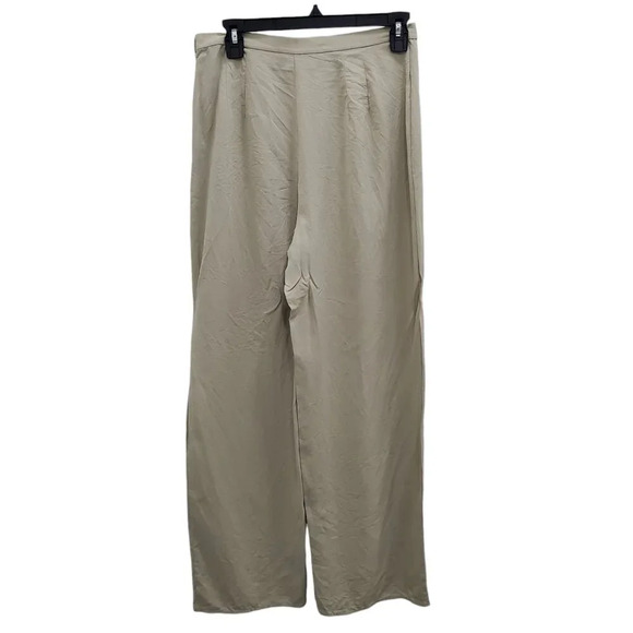 Ann Taylor LOFT Women's Vintage Tan 100%‎ Silk Flat Front Lagenlook Pants Size 8 - Picture 4 of 4